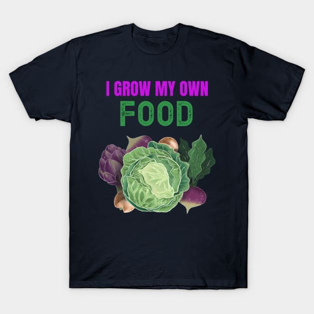 Grow Your Own Food Vintage Look T-Shirt by Feminist Foodie